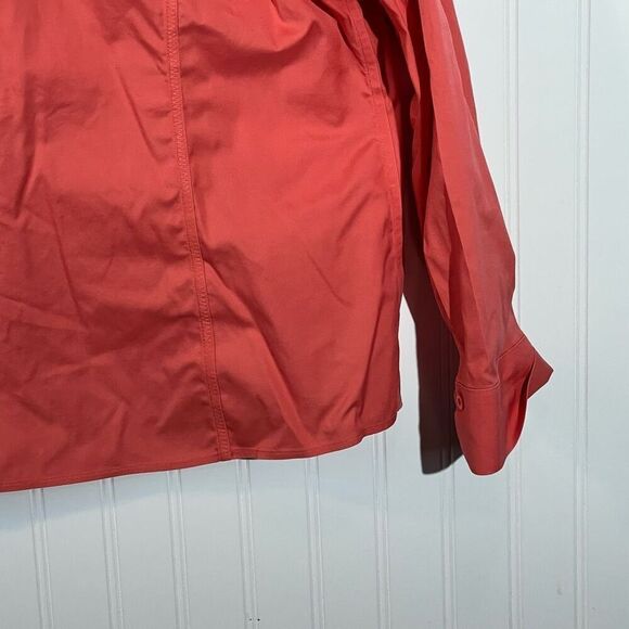 Chico’s No Iron Jacket Women’s 3 X-Large Coral Button Front Long Sleeve VNeck - Picture 11 of 12